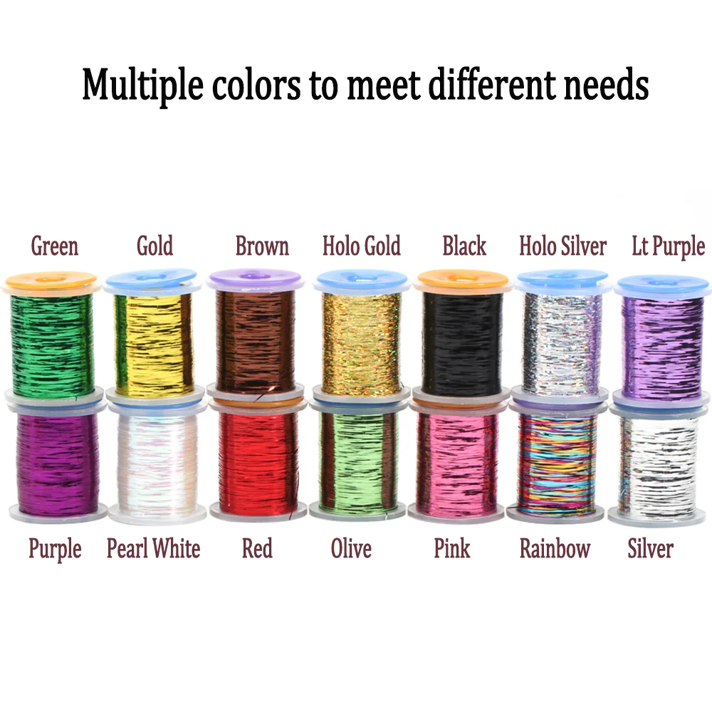 1pc 0.3mm Holographic Flash Tinsel Flat Mylar Tinsel Fly Tying Material For Midge Nymphs Dry/Wet Flies Trout Fishing Lure - view 3