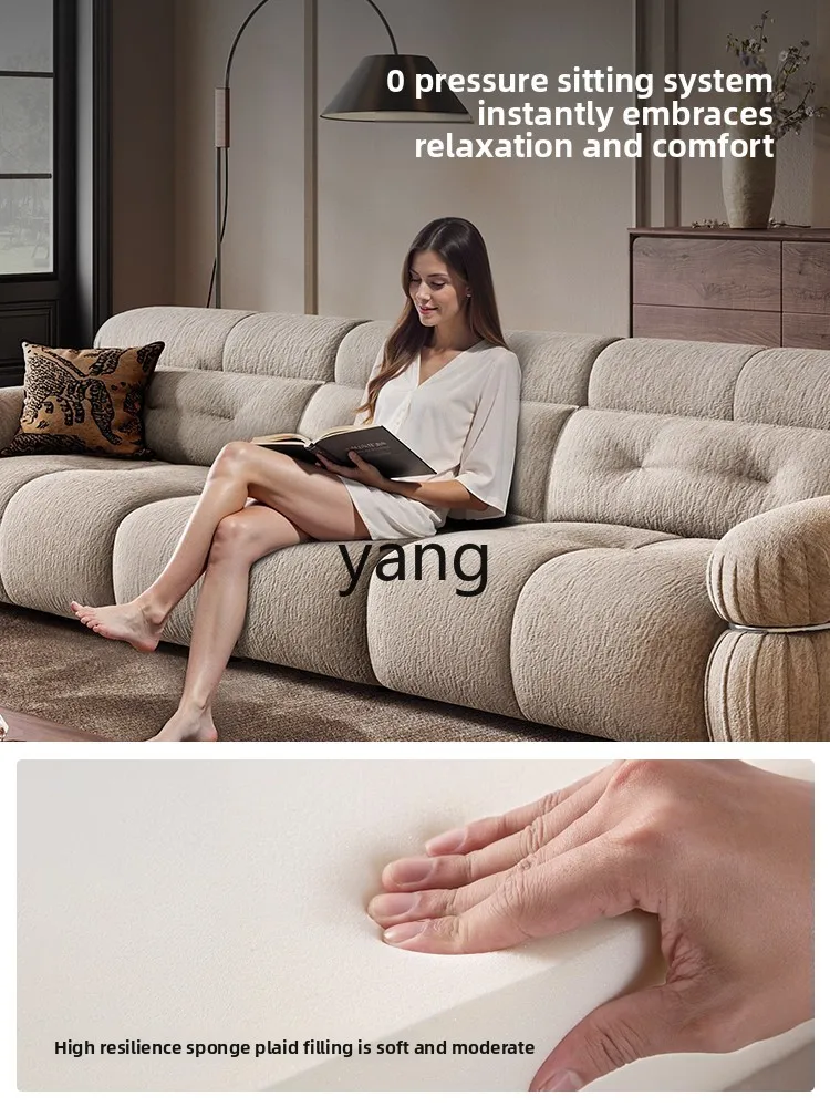 LMM light French retro cream wind snow Neil velvet fabric sofa straight row