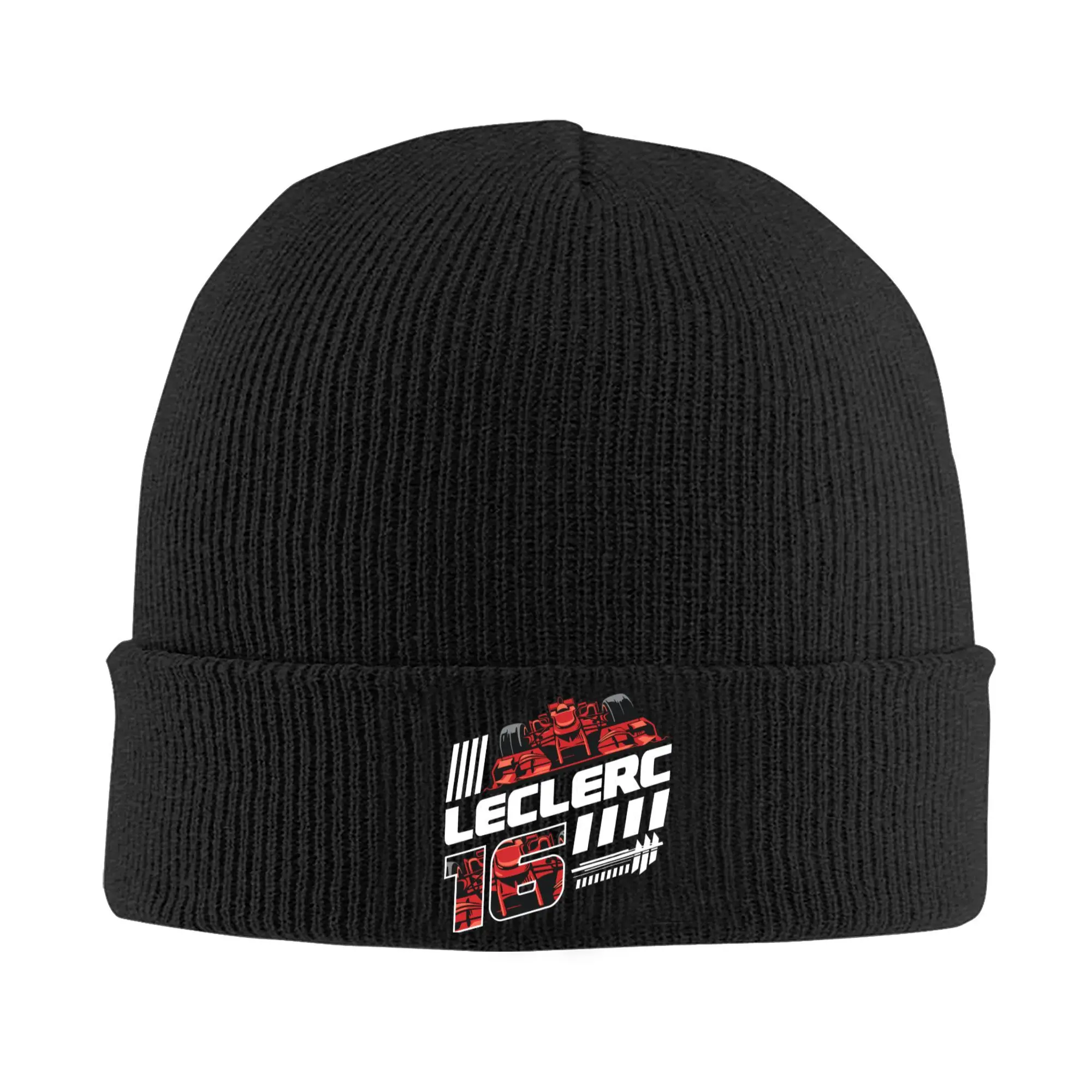 Custom Charles Leclerc 16 Skullies Beanies Caps Streetwear Winter Warm Women Men Knitting Hat Adult Unisex Sport Car Bonnet Hat