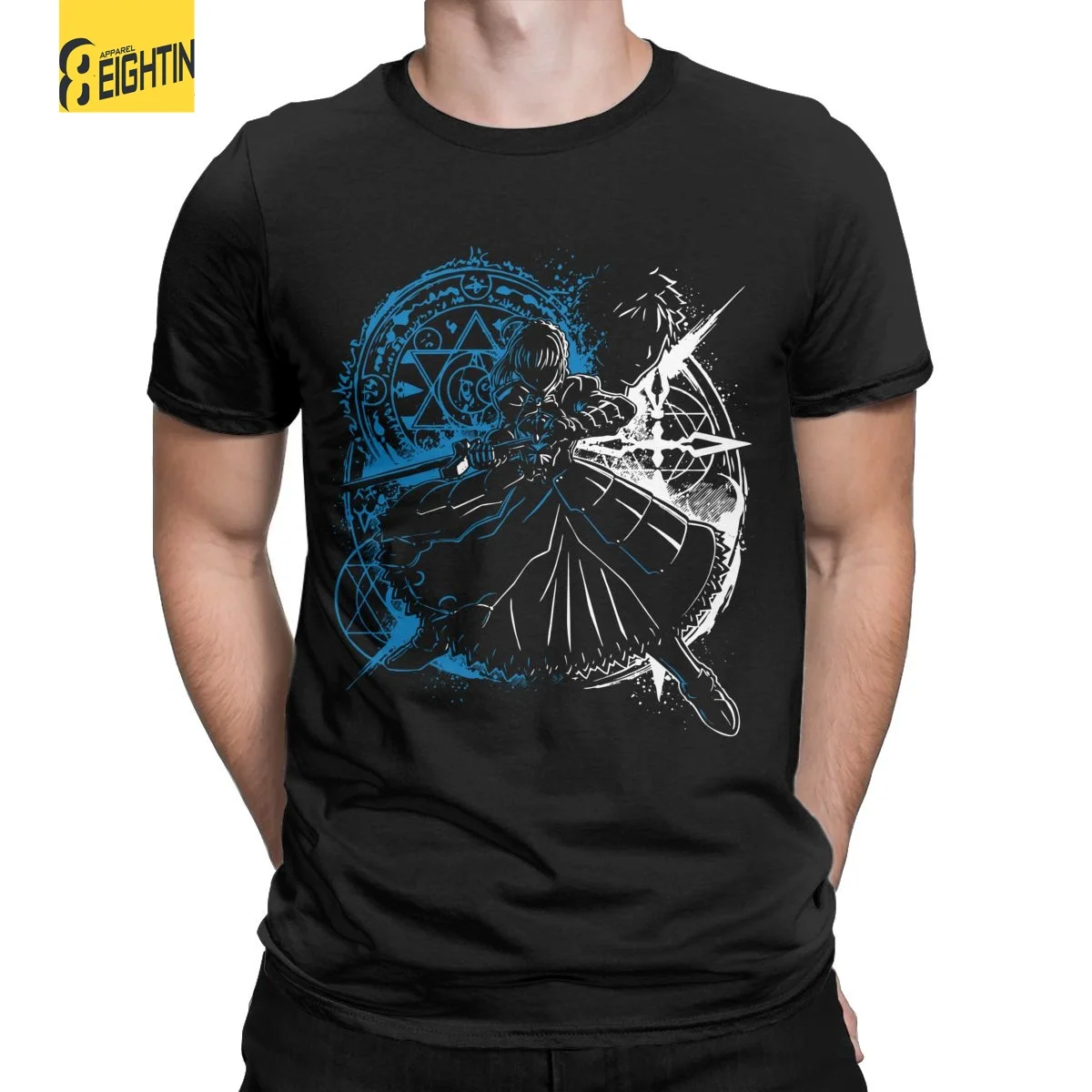 Men T-Shirt Servant Fate Grand Order Shielder Vintage Cotton Tee Shirt Short Sleeve T Shirts Round Collar Clothing Adult