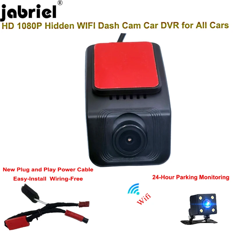 Jabriel Full HD 1080P Auto WiFi Car DVR Dash Cam Camera for Cars 24 Hour Parking Monitor Car Driving Video Recorder