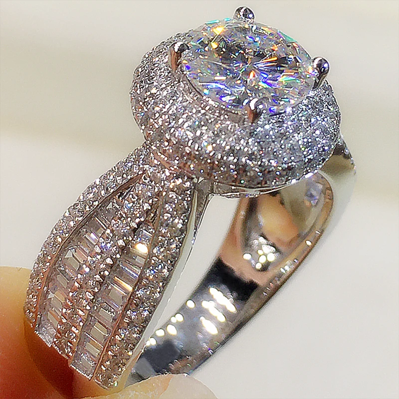 Huitan Dazzling Zirkonia Ringe Weibliche Moderne Ästhetische Hochzeit Band Schmuck Charming Brilliant Chic Fashion Party Schmuck