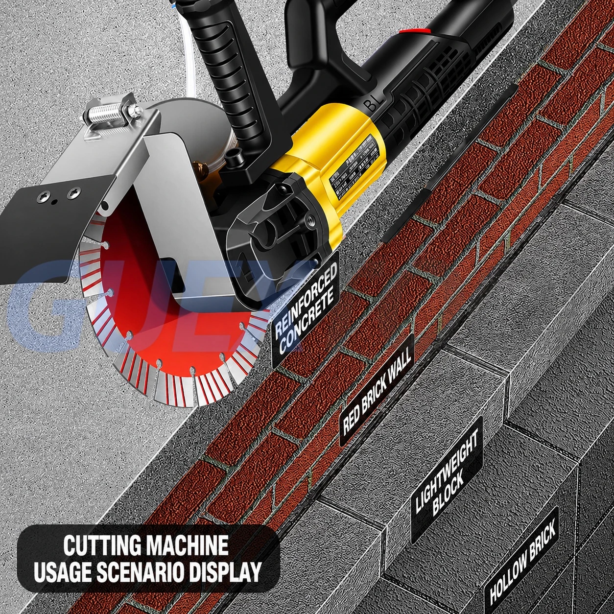Brushless Wall Chaser Machine High Power Concrete Cutting Grooving Tool For Electrician Water Pipe Installation view 6