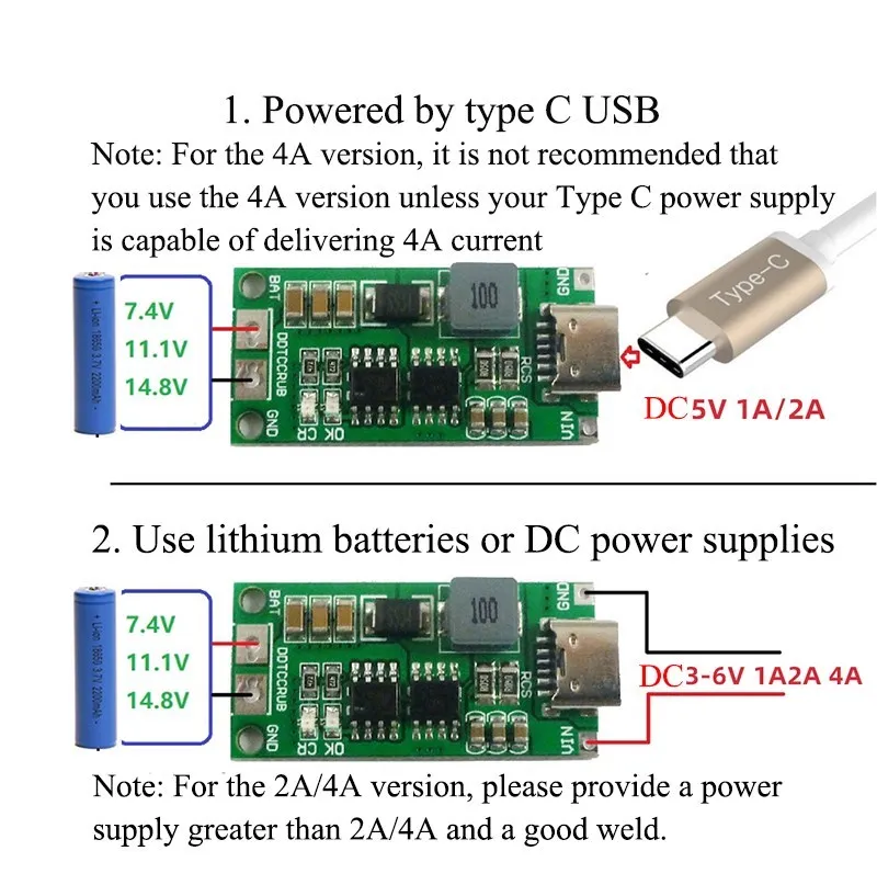 1PCS 2S 3S 4S Li-Ion batterie ladegerät batterie schutz bord Rollenmaschinenlinie Typc USB boost lade board DC3-5V – Detail 2