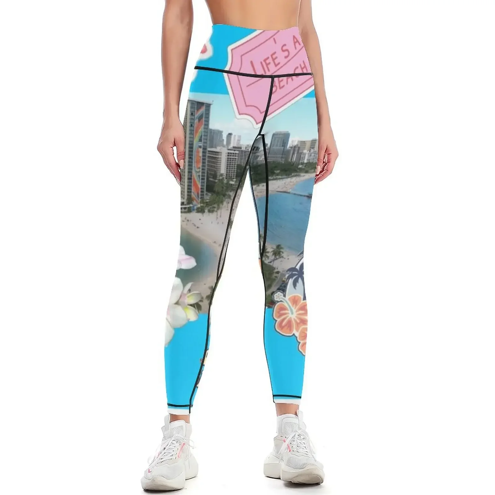

Aloha vibes Leggings gym womans gym top legging pants raises butt gym sportswear woman Womens Leggings