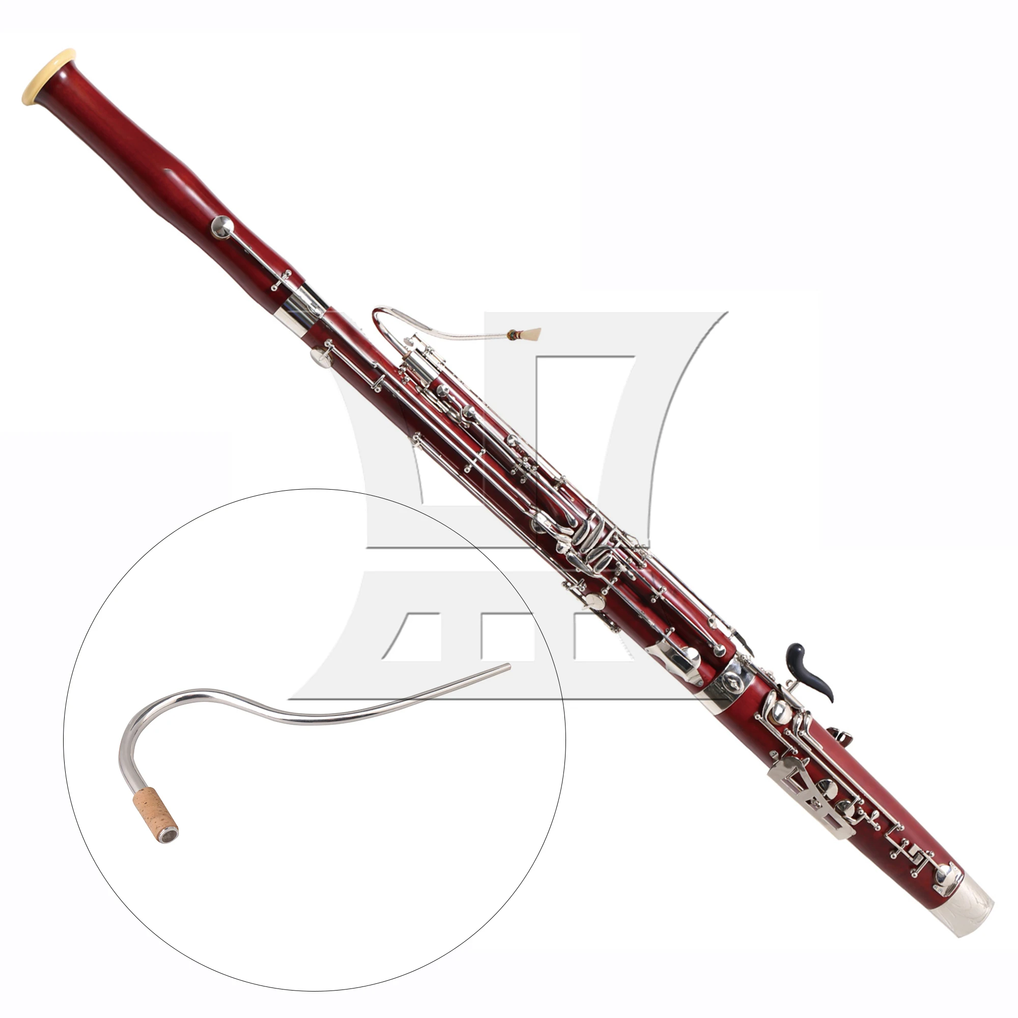 

Yibuy Woodwind Instrument Bassoon Bocal Crook Copper Mouthpiece Replacement Parts