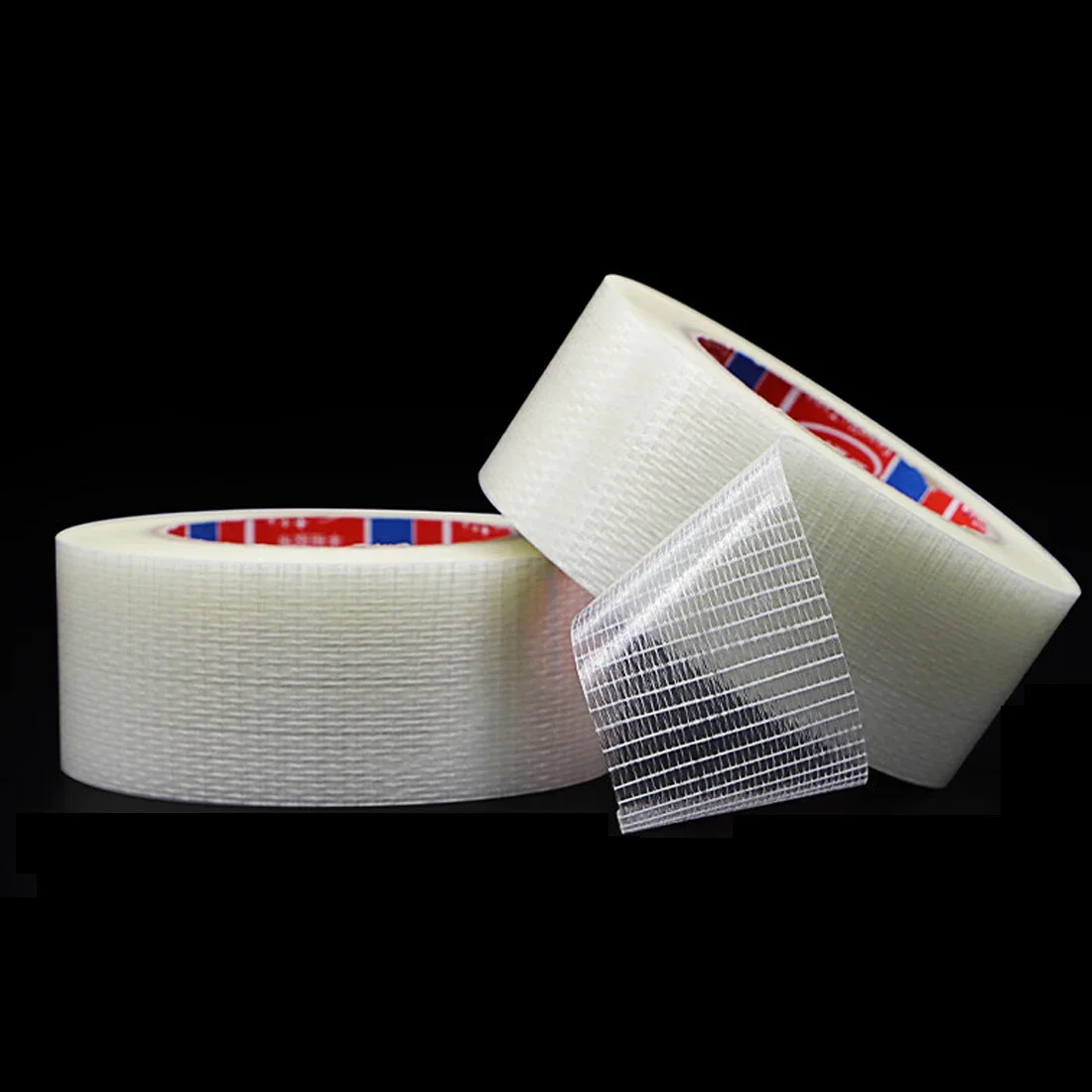 20M Single-sided Fiberglass Filament Tape Transparent Bi-Directional Filament Strapping Home Appliance Carton Fixed Packing Tape