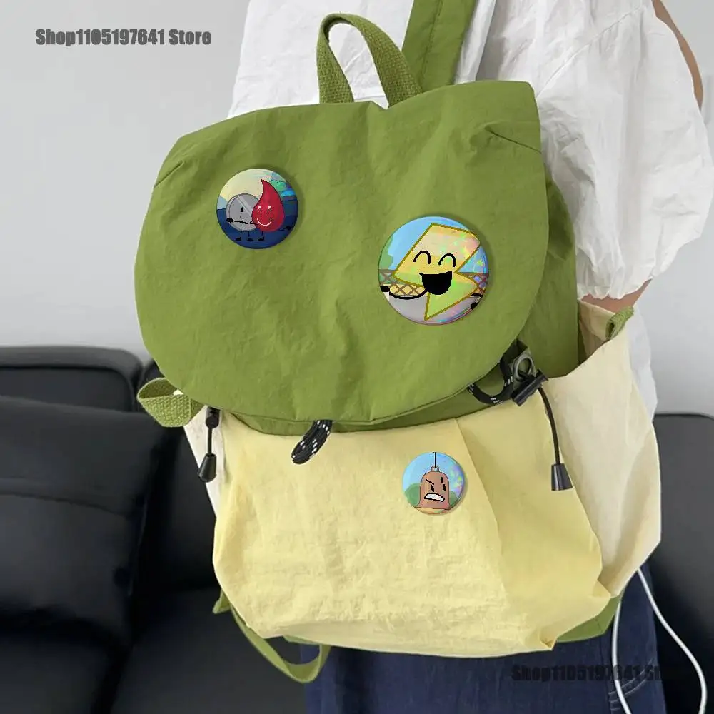 Bfdi Battle For Dream Island Badges Button Round Creative Pin Brooch Badge Bag Decor Fans Collect Friends Gifts