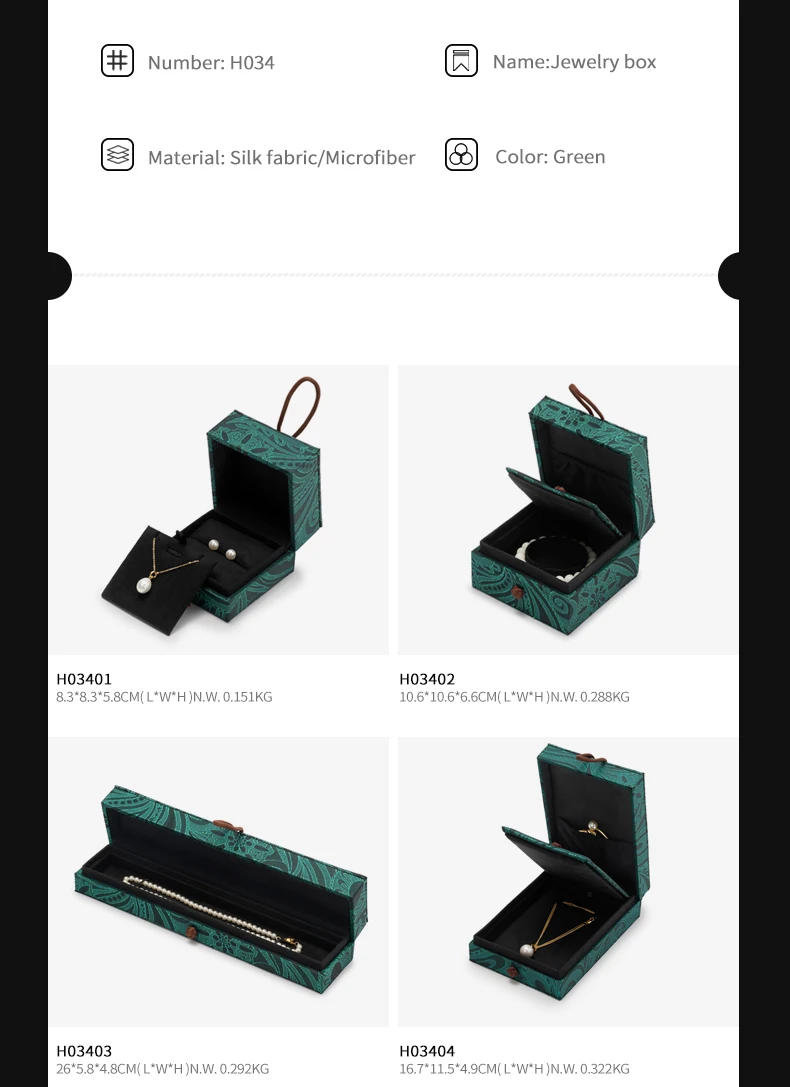 Oirlv Schmuckbox im chinesischen Stil, dunkelgrün, Schmuck-Organizer für Ringe, Ohrringe, Halsketten, Armbänder, tragbare Aufbewahrungsbox, Geschenkverpackung. – Detail 6