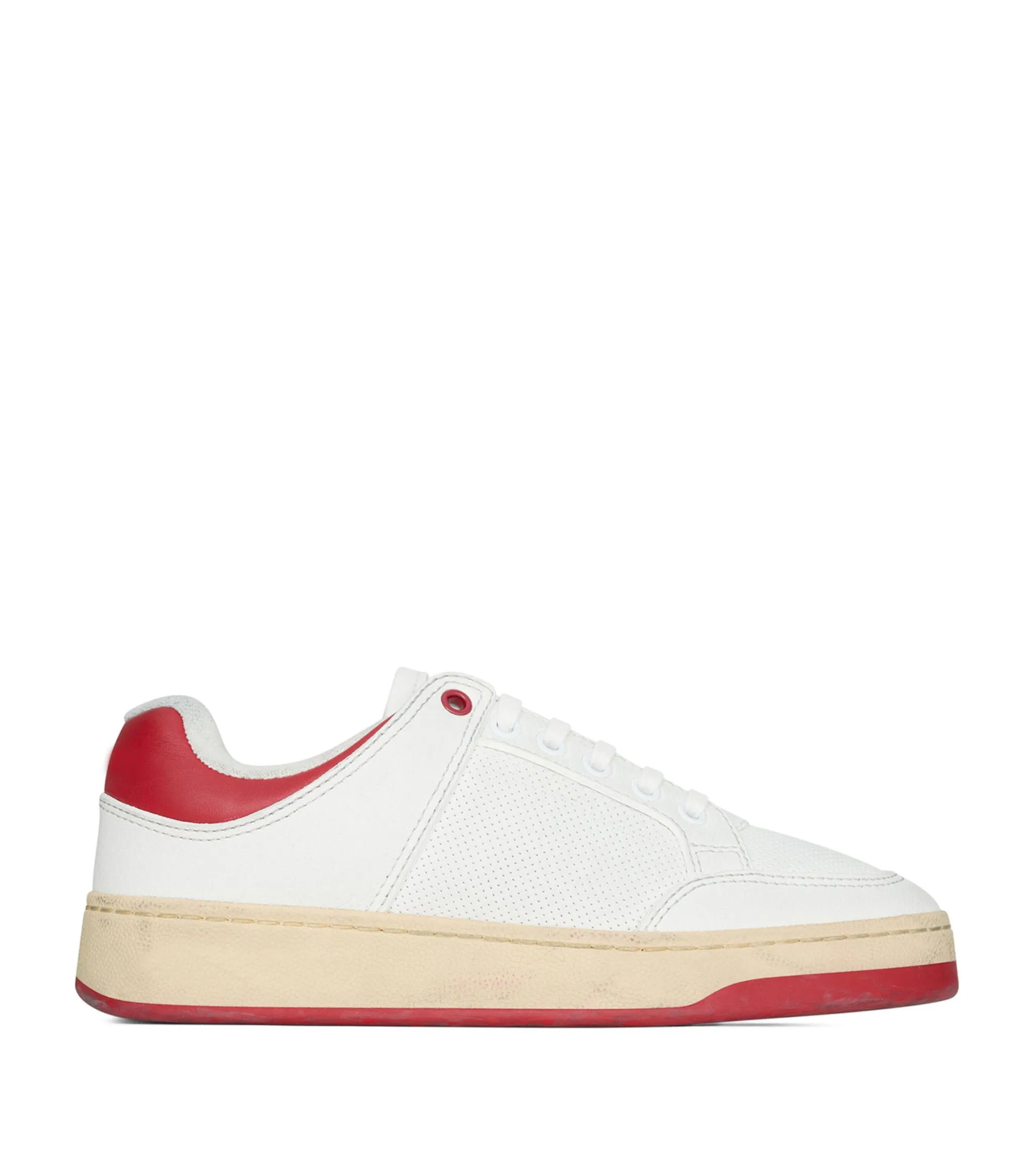 Women's Leather 61 Sneakers White Red