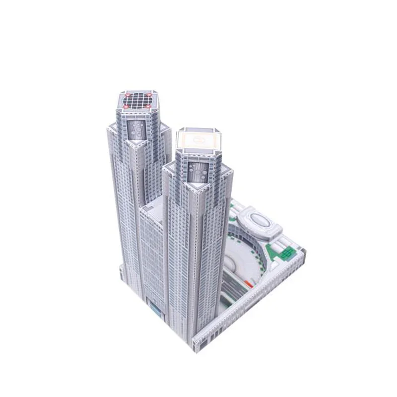 Tóquio metropolitano governo edifício mini modelo de papel 3d casa papercraft diy artesanal origami crianças adultos artesanato brinquedos QD-139