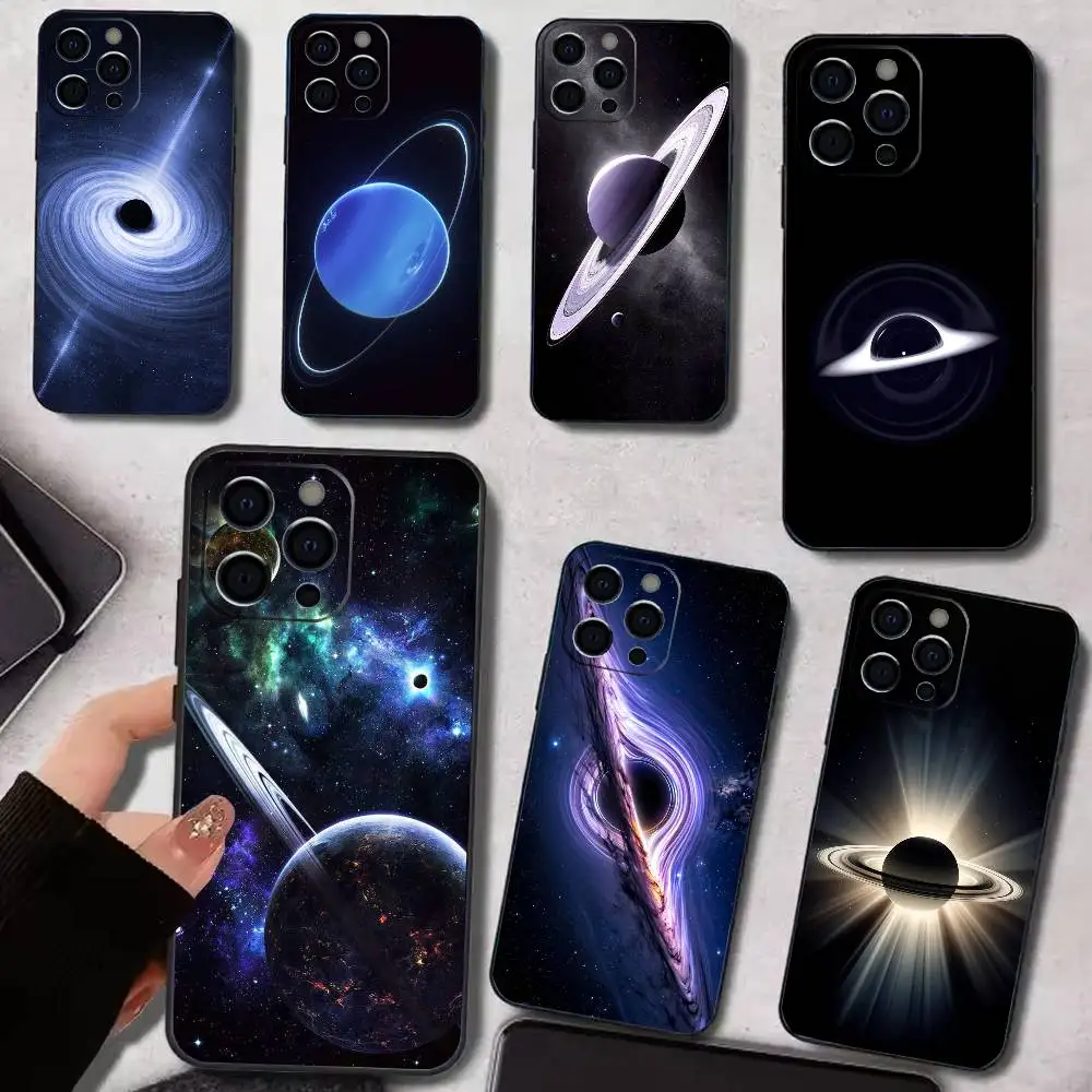 

S-Space G-Galaxy U-Universe Phone Case For iPhone 17,16,15,14,13,12,11 Plus,Pro Max,XS,Soft Silicone Black Cover