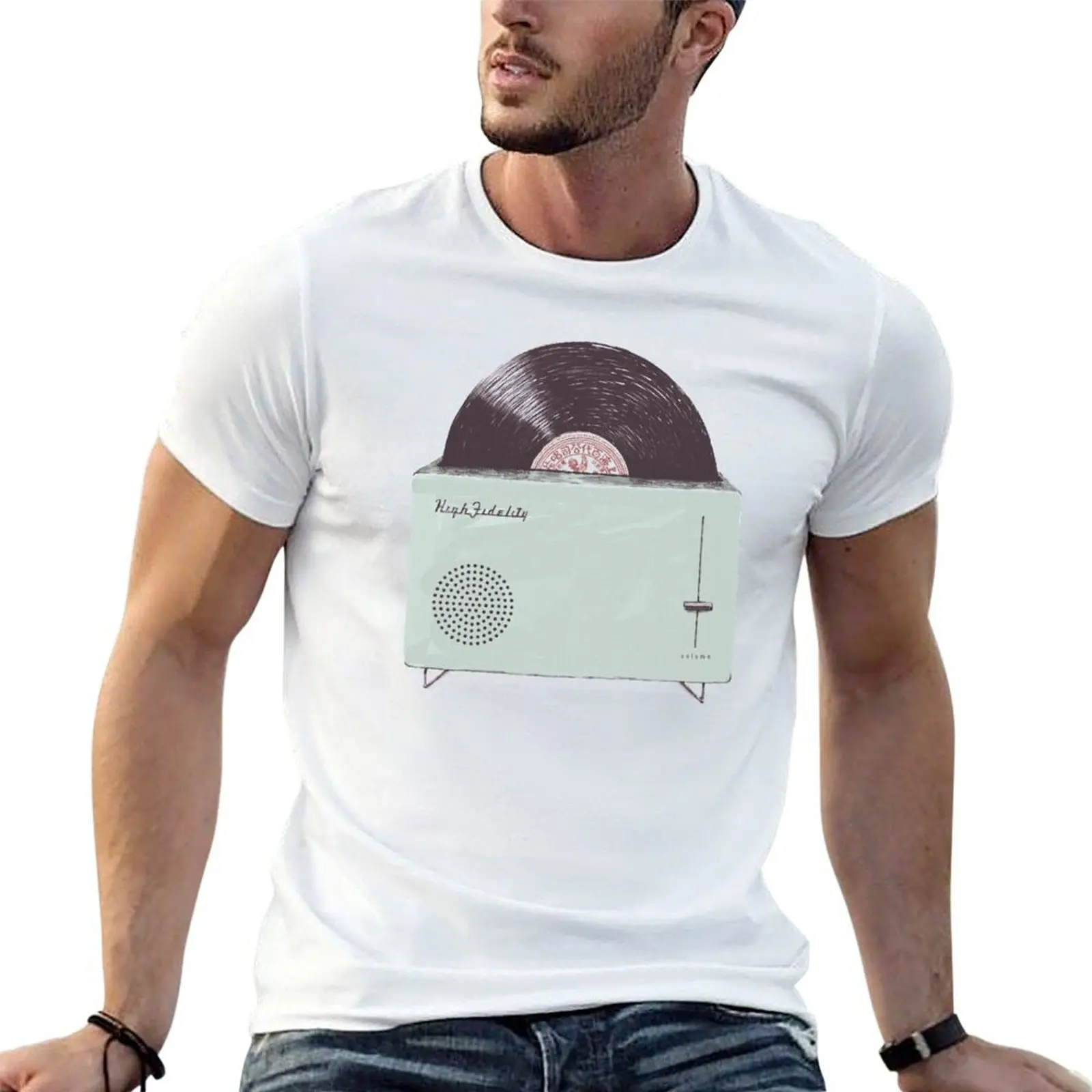 High Fidelity T-Shirt plus size tops blacks T-shirts for men cotton
