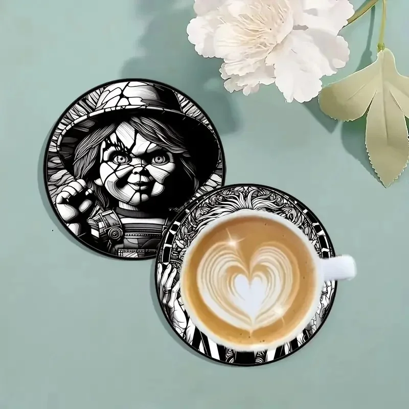 8 مجموعات من الوقايات الخشبية المطلية بنمط شخصية فنية مضادة للانزلاق، مناسبة لتزيين أدوات المطبخ في غرفة المعيشة