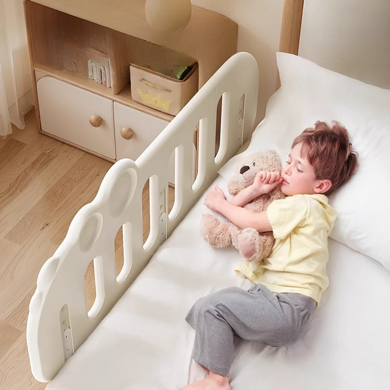 

Single-Side Breathable Mesh Bed Rail Guard‌ 4-Level Height Adjustment Anti-Fall Protector No-Drill Installation for 99% Cribs