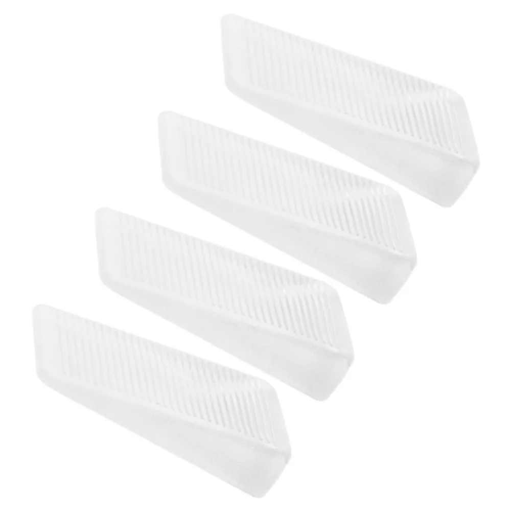 4 Pcs Wedge Cabinet Foot Pads Toilet Shims Floor Leveler Furniture for Leveling Bumpers Clear Feet