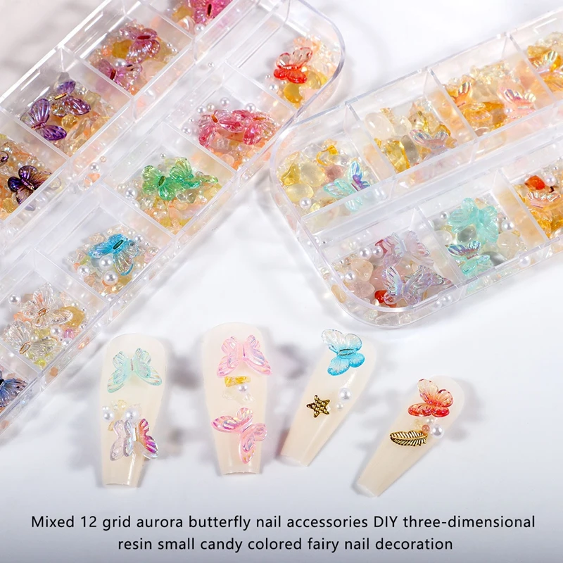 Fluorescent Butterfly Sequins Nail Art Glitter Flakes Charms Decorations Manicure Accessories Nail Supplies For Professionals