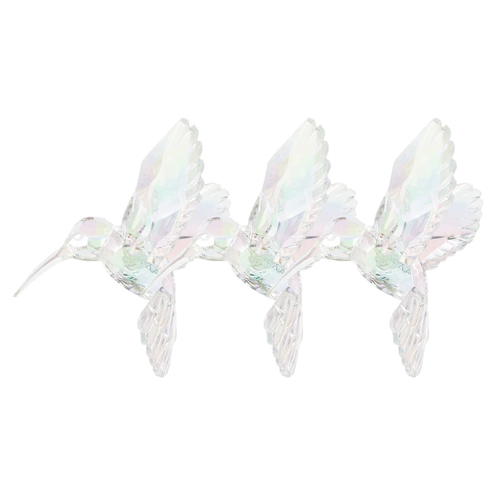 

3Pcs Hummingbird Acrylic Ornaments Iridescent Clear Hanging Pendants Decorative Bird Decor for Home Ceiling Garden Decoration
