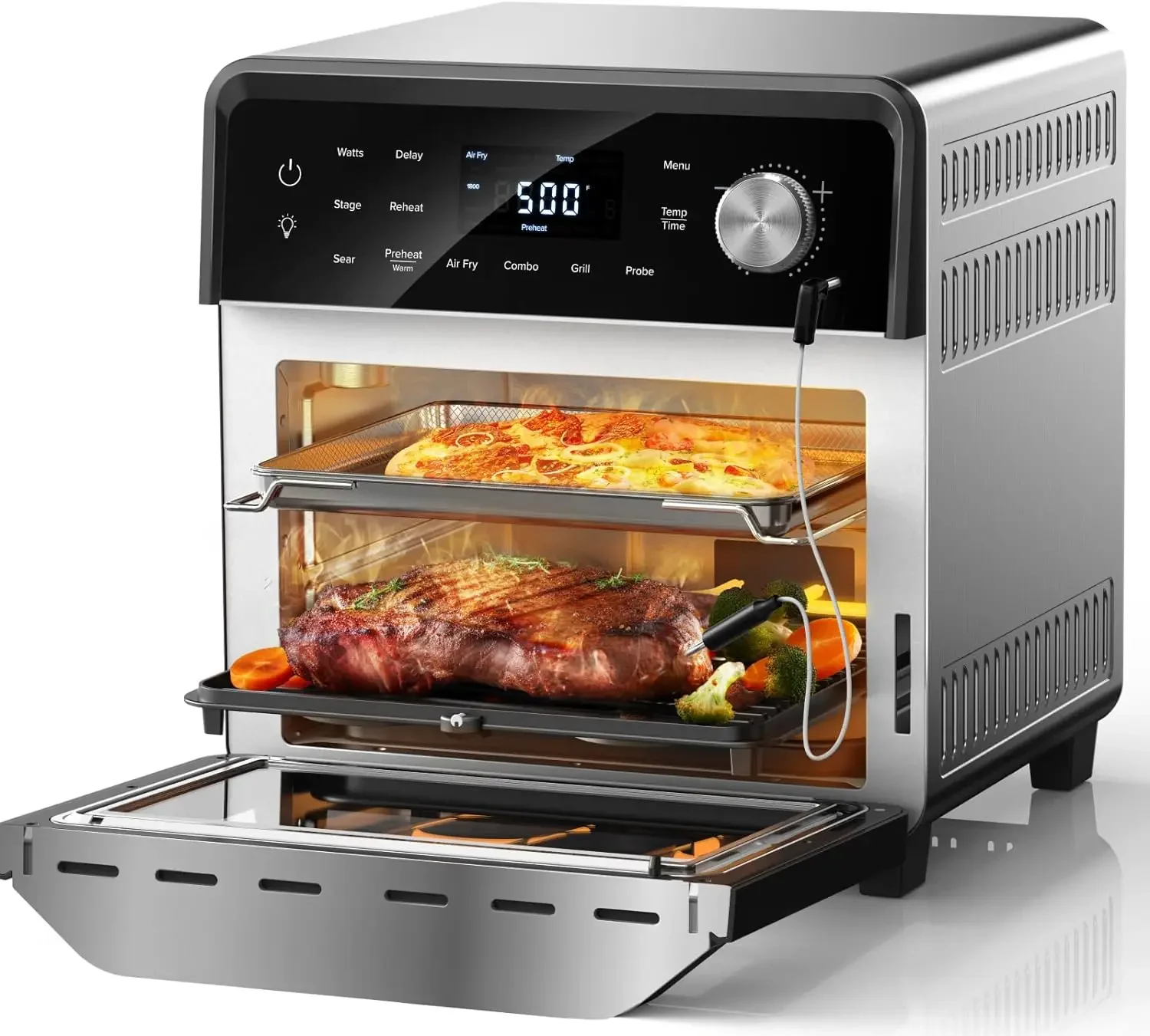 Nuwave TODD ENGLISH Air Fryer Grill Oven Combo, TRUE Char & Flavor, 100 in 1 Super Convection Toaster Oven Countertop