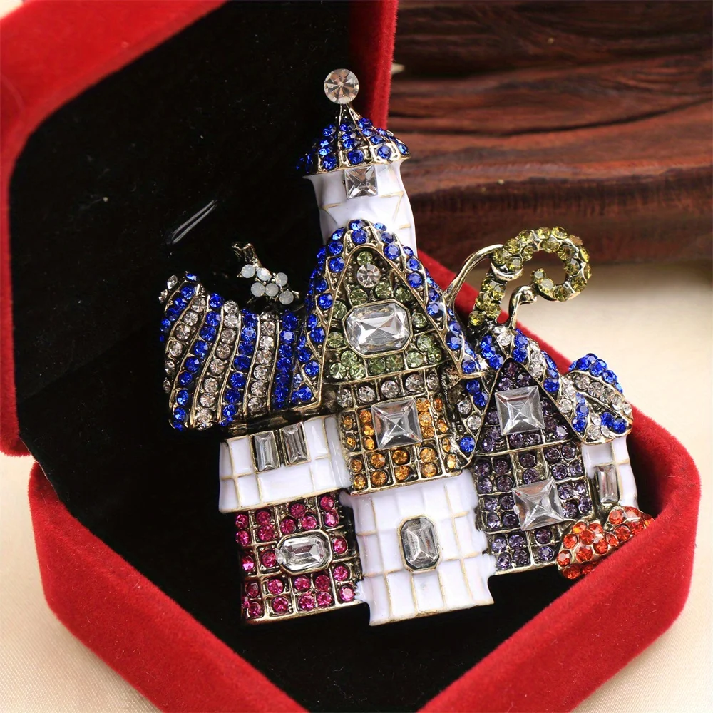 

Baroque Luxury Beautiful Castle Design Men's Women's Brooch Pins，Jewelry Accessories, Wedding Holiday Couple Surprise