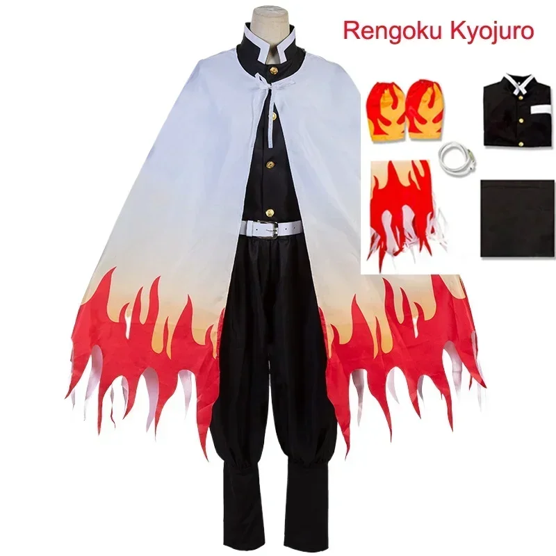 Disfraces de cosplay de Anime Rengoku Kyojuro, trajes de Kimetsu no Yaiba, pelucas para adultos, conjunto de cosplay para fiesta