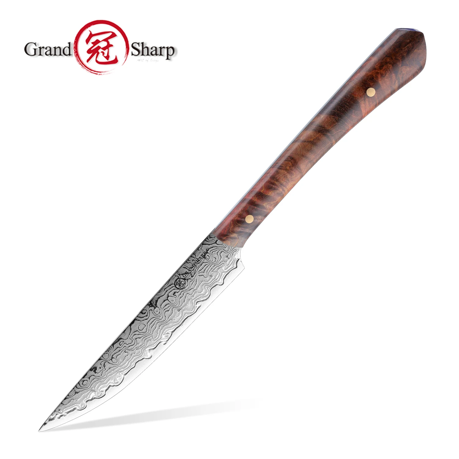 Damascus Kitchen Knife Japanese Damascus Steel Utility Tomato Paring Kitchen Knives Home Cooking Tools Stable Wood Handle
