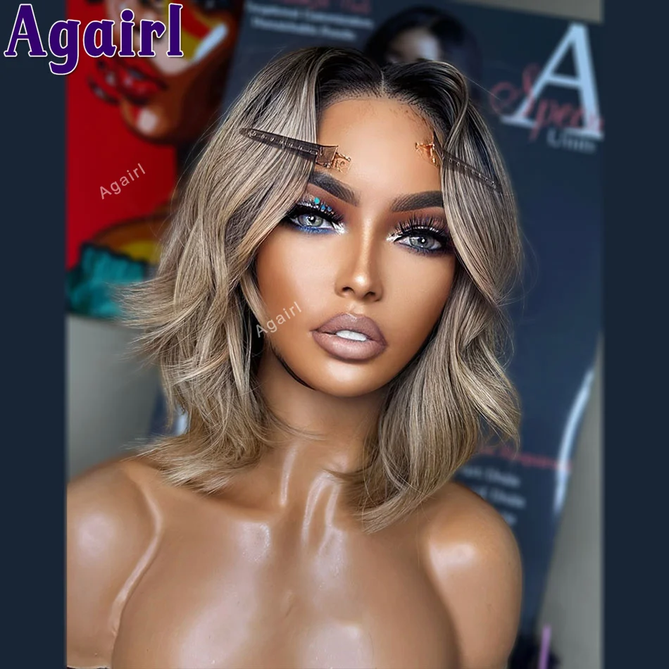 

Highlight Ash Gray Blonde Transparent 13x6 Lace Frontal Wigs Human Hair 6X4 5X5 Lace Closure Wig for Women PrePlucked Body Wave