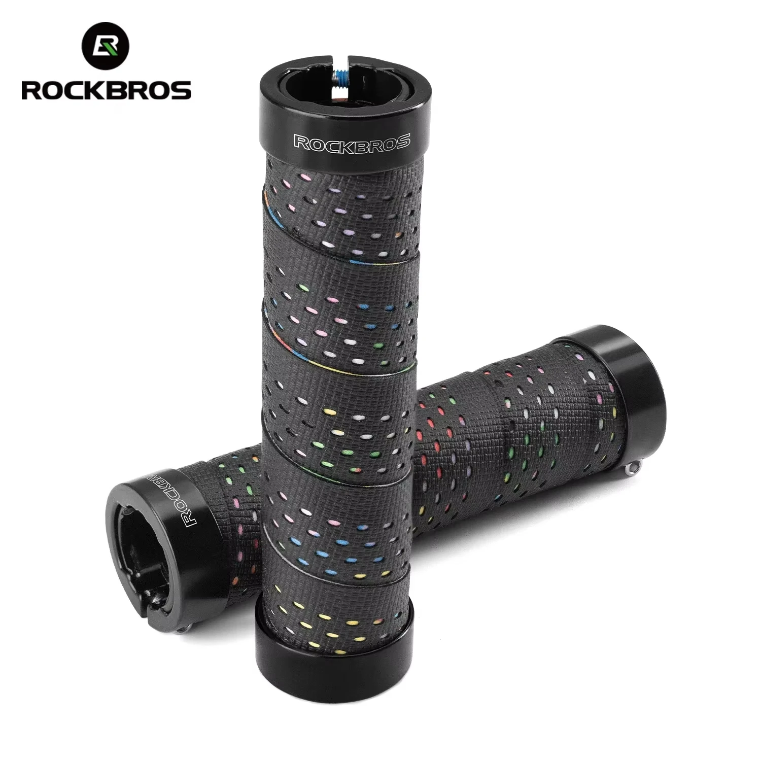 ROCKBROS Bicycle Handlebar Silicone EVA Anti-Slip Soft Handlebar Grips Cushioning Shock-Reducing Bike Grips with Locking Rings