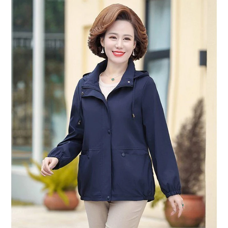 Women New Windbreaker 2026 Tops Spring Autumn Models 40-year-old Middle-aged Mother With Lining Coat Female 622