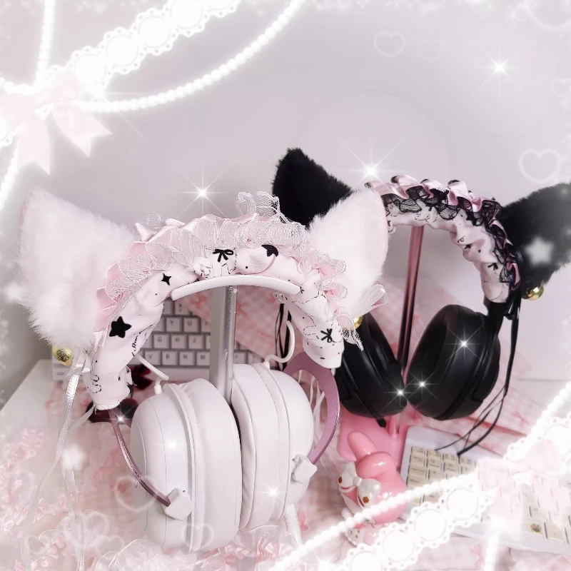 Custom DIY Cat Ear Headband Cover for Sony XM4/XM5/AirPods MX, Y2K Gamers Design Headphone Decoration Attachment, Protective view 2