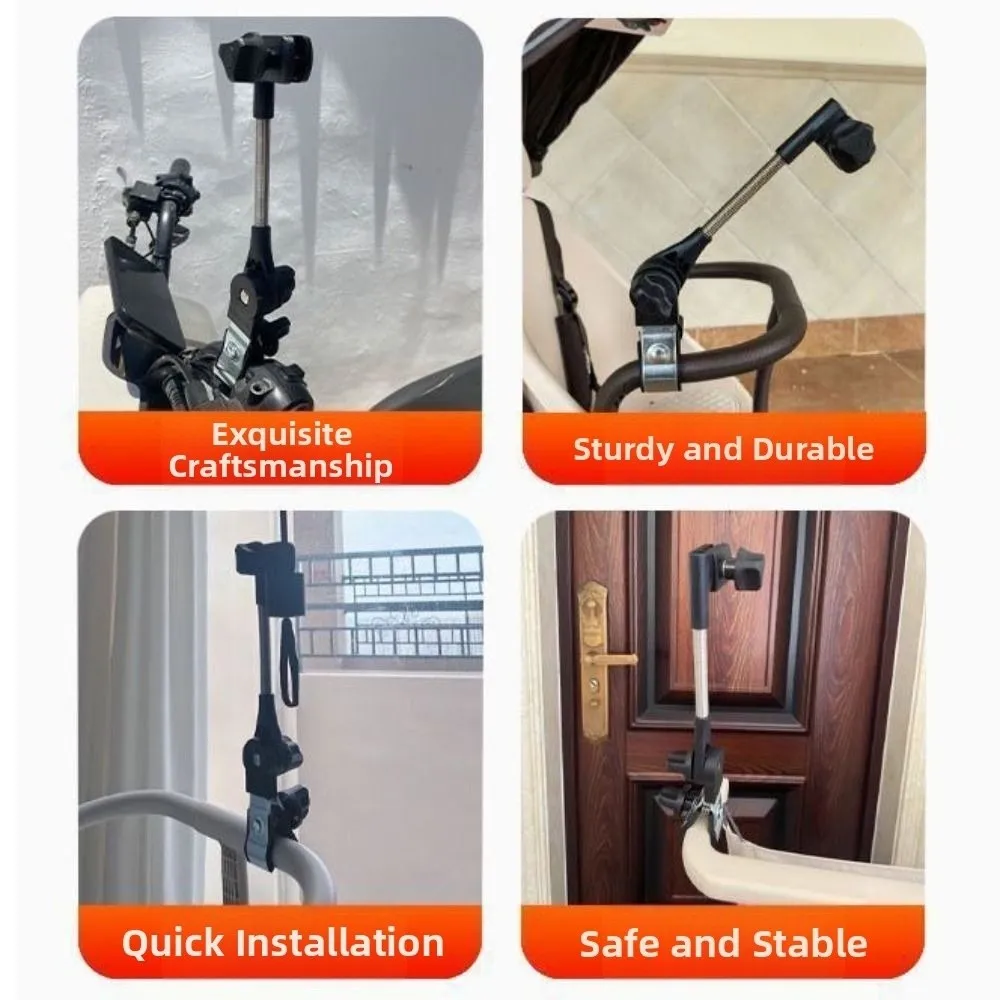 Rainproof Adjustable Umbrella Mount Stand Non-slip Clamp Universal Pram Umbrella Bracket Adjustable Angle Portable