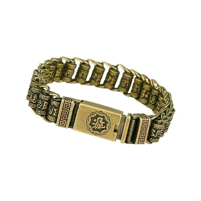  Artisanal Crafted Brass Wrist Jewelry Showcasing Dateless Tibetan Symbolism