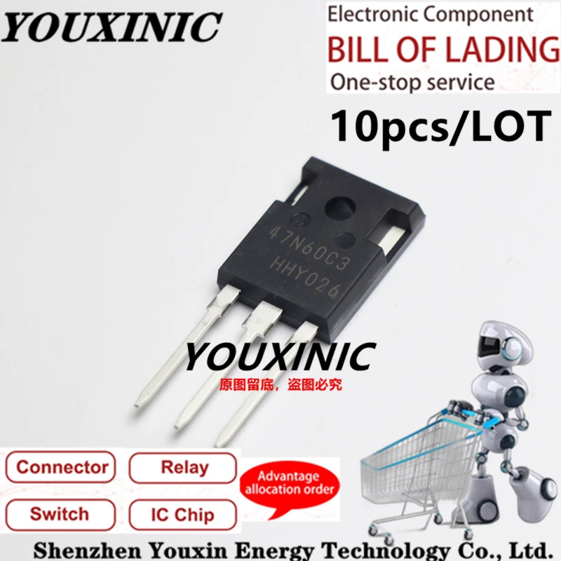 

YOUXINIC 100% новый импортный оригинальный SPW47N60C3 47N60C3 TO-247 Высокоточный полевой эффективный транзистор 650 в 47 А