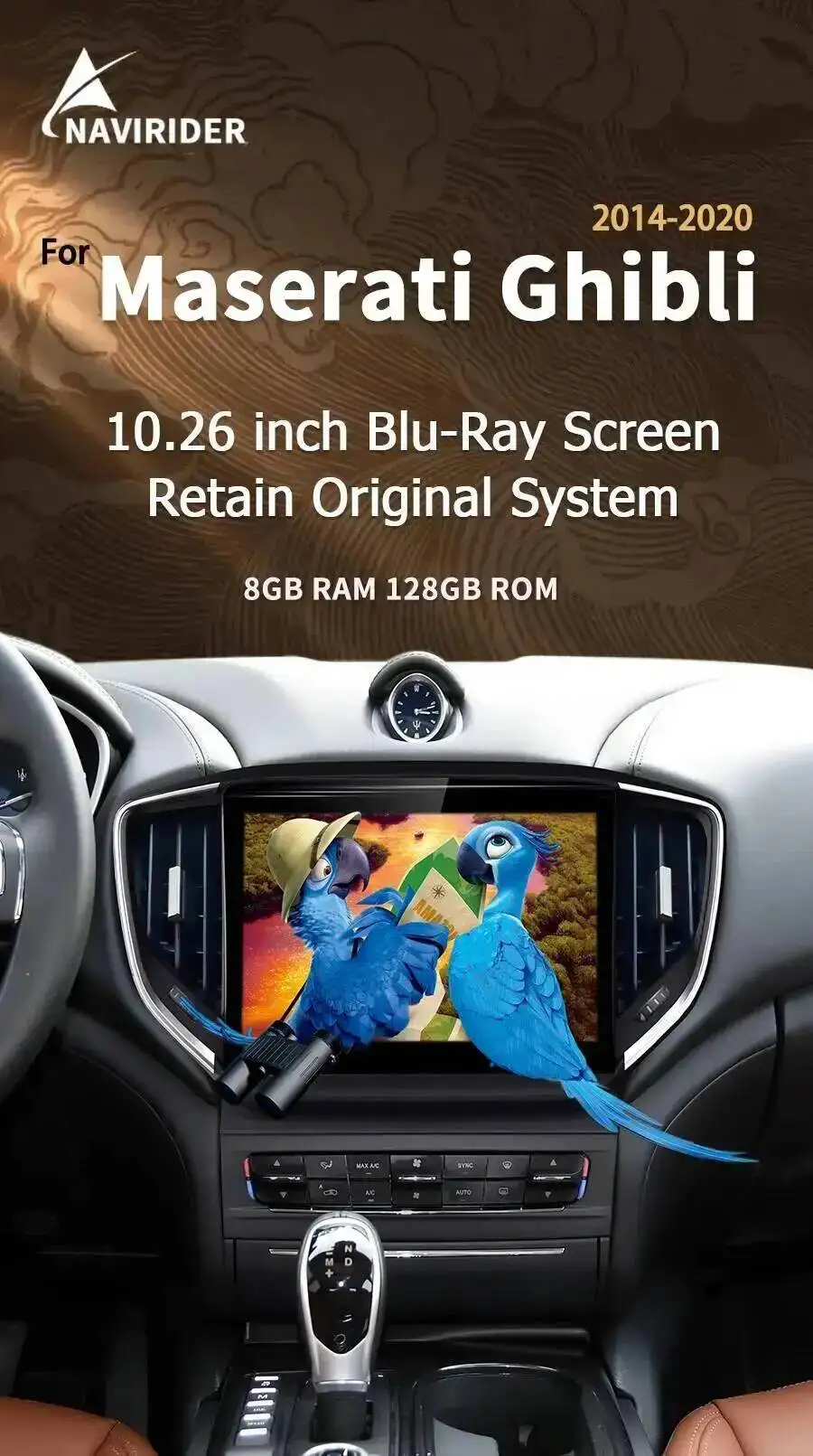 Android GPS Stereo 4G WiFi Head Unit Autoradio Multimedia Player für Maserati Ghibli 2014-2020 10,26 Zoll gebogener Bildschirm CarPlay – Detail 6