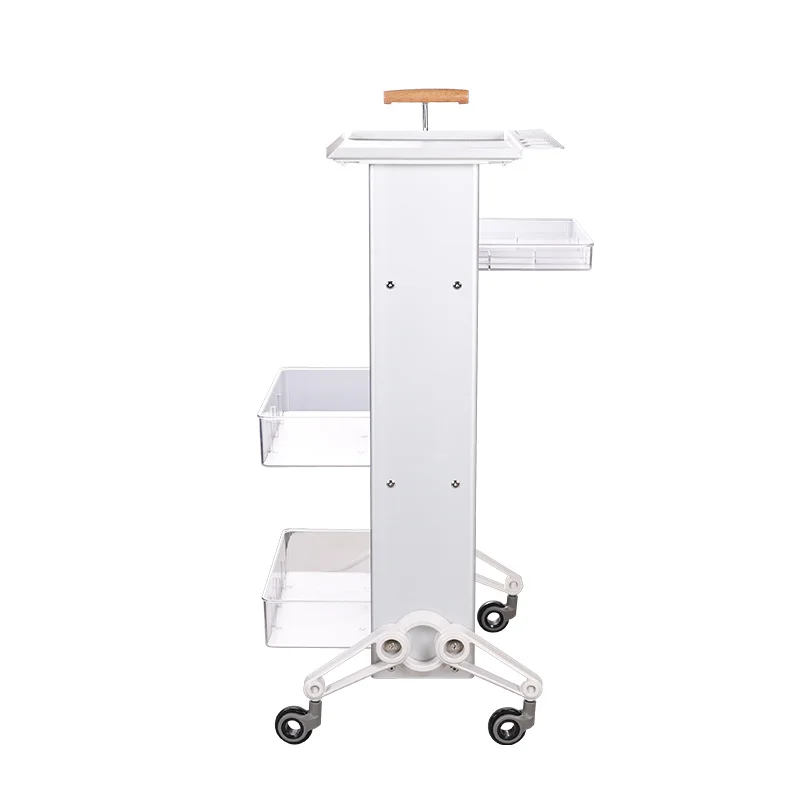 2025 وصول جديد التصميم الحديث عربة الشعر عربة تصفيف الشعر سبائك الألومنيوم الإطار الاكريليك الرف لمتجر الحلاقة