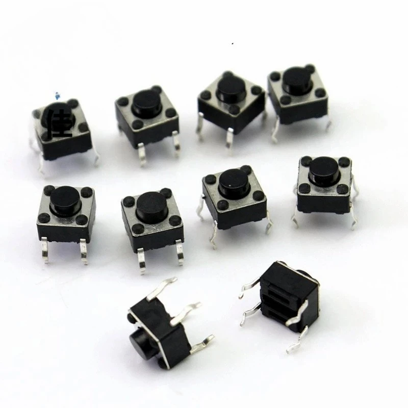 Immagine 3: 6x6x4.3MM 4PIN G89 Tattile Tatto Pulsante Micro Interruttore Direct Plug-in Auto-reset DIP Top Rame
