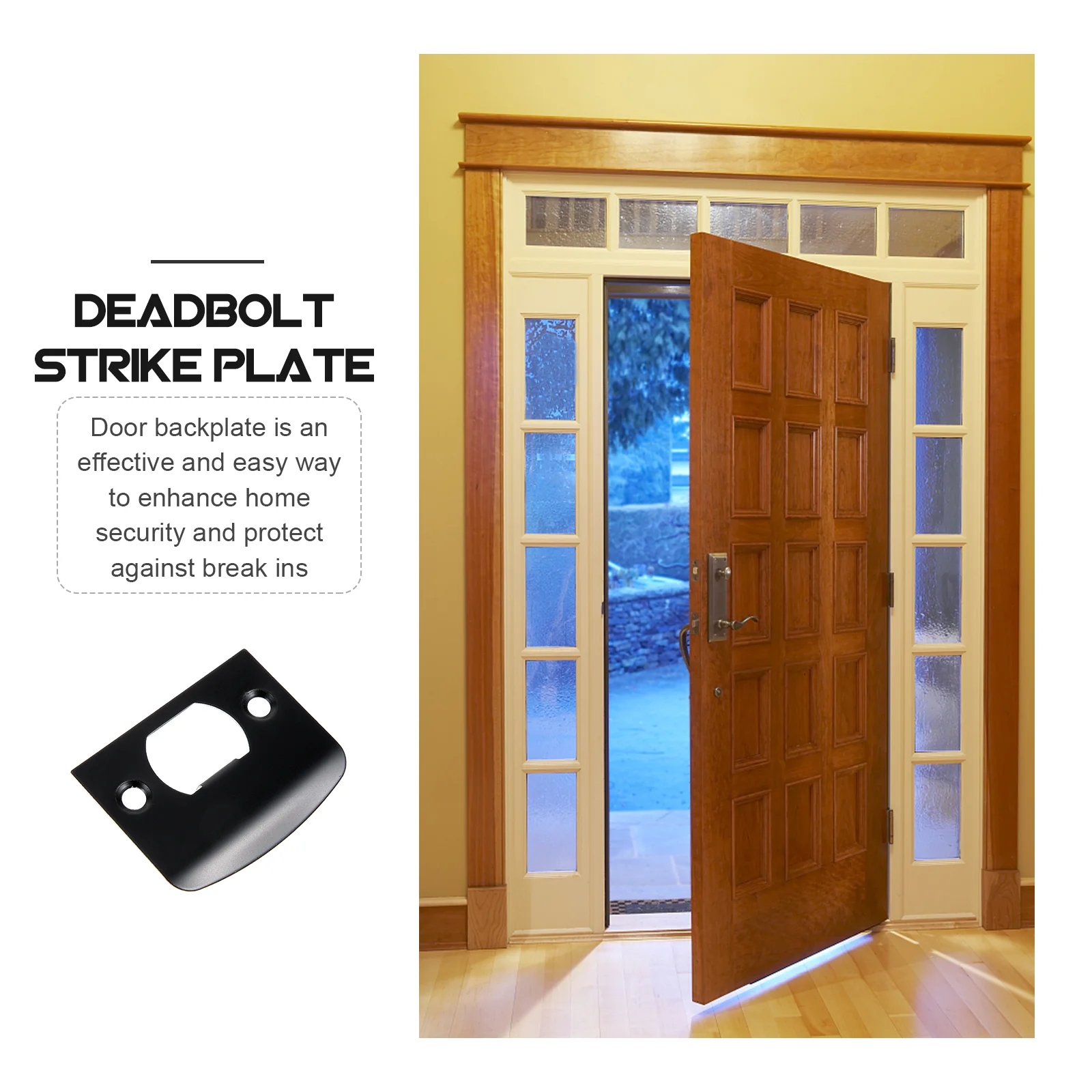 4 Pcs Cam Block Door Strike Plate Deadbolt Cover Plates Covers Stainless Steel Repair Kit Hole Chain