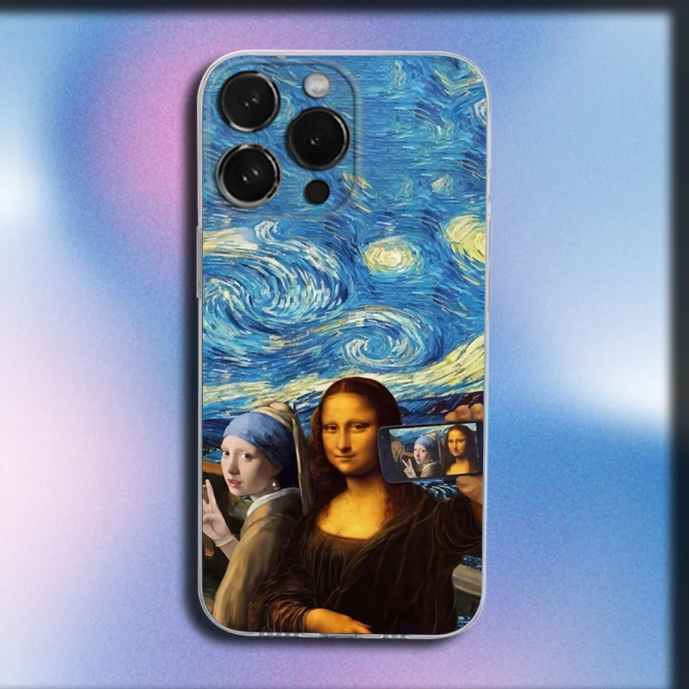 حافظة هاتف منى ليزا بات دوج آرت لهاتف آيفون 16,15,14,13,12,11 Plus,Pro,Max,XR,XS,X,Plus,SE,غطاء ناعم شفاف صغير #4