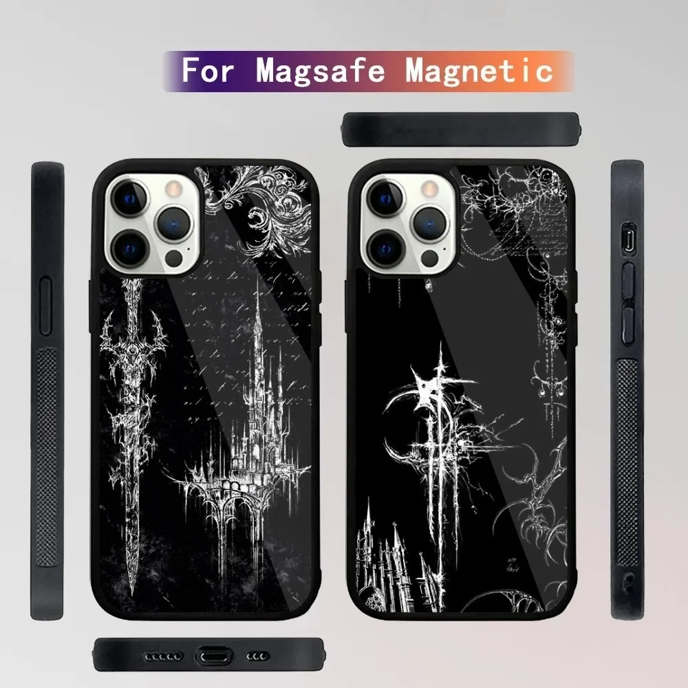 Cyber Sigil Cross  Phone Case For iPhone 16,15,14,13,12,11,Plus,Pro,Max Mini Magsafe Magnetic Wireless Charging