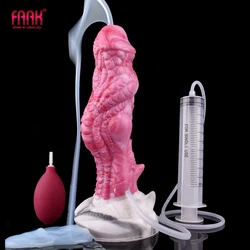 FAAK Fantasy dragon Knot Ejaculation Dildo Anal Dildo Silicone Squirting Penis With Sucker Spray Liquid Sex Toys For Women