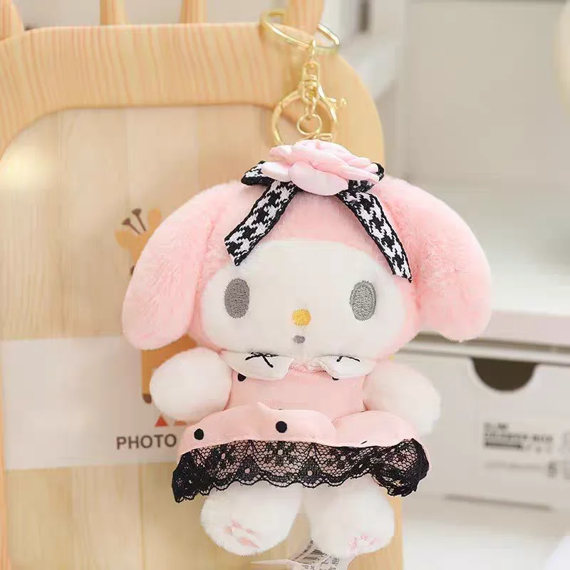 

4-дюймовый натуральный Sanrio Hello Kitty, аниме, мягкая плюшевая игрушка Peluche, брелок для ключей, Kawaii, подарок на день рождения, Рождественский подарок, кукла для девочек