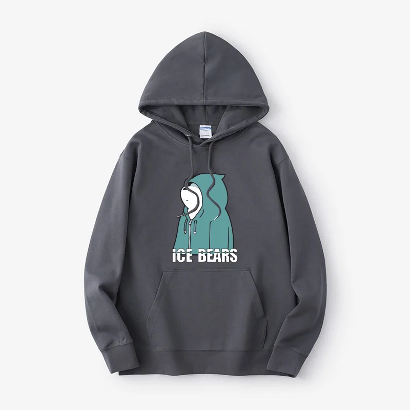 

ex Hoodie Sweatirt White Bear Design Cotton Crew Ne Pullover Hooded Commute Sle Long Sve Loose Fit Printed Sweat...