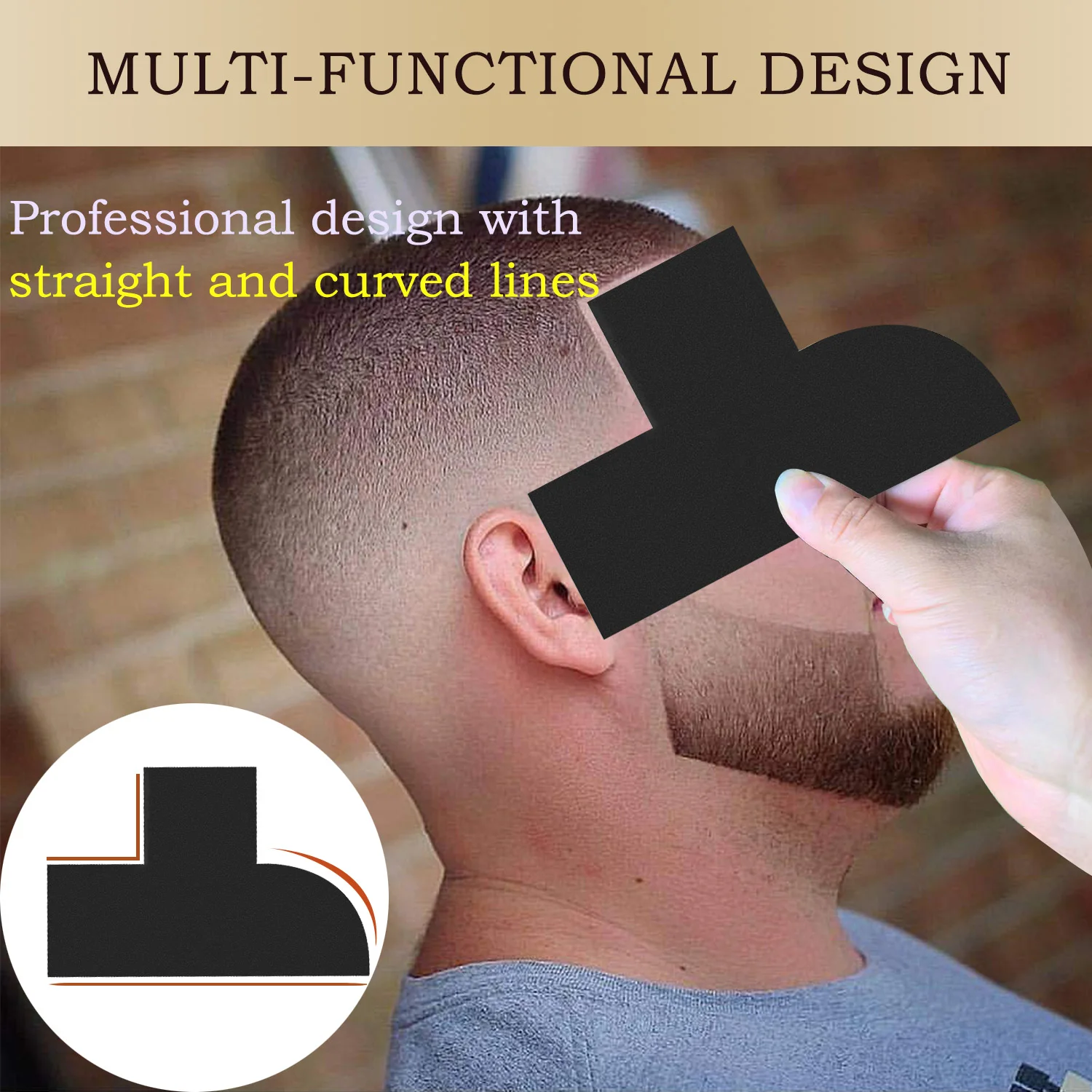 Professionelles Bartformungswerkzeug, Haarlinien-Verstärkungskarte für präzises Bartformen und Styling, unverzichtbarer Bartformer für Männer. – Detail 2