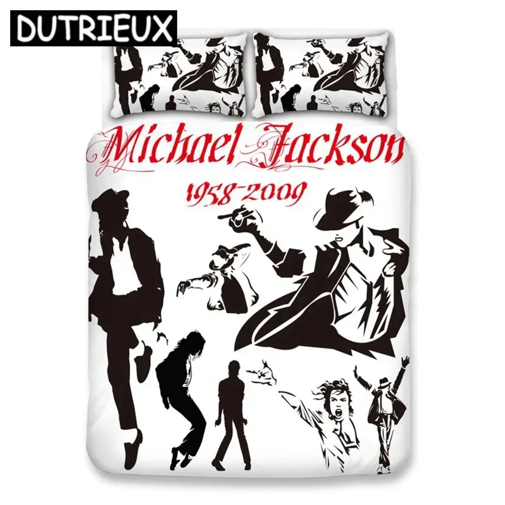 Michael Jackson 3D Comfortable Duvet Quilt Cover Pillowcase Bedding Set Children Bedroom Decoration Home Textile