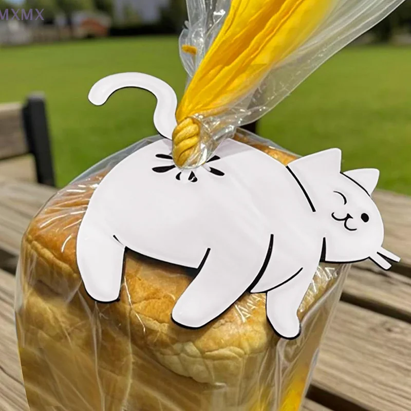 مضحك القط بعقب الخبز كليب ثلاثية الأبعاد حقيبة مطبوعة كليب حقيبة حامل الجدة أداة المطبخ لمحبي القط تخزين المواد الغذائية ديكور المنزل 1/2/3 قطعة #4