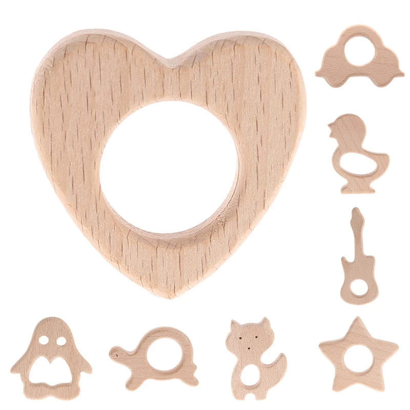 Wooden Novelty Rattles Star Baby Teether Eco-friendly Baby Teething Products