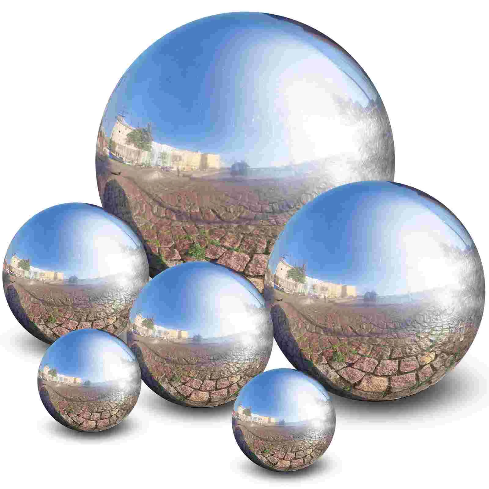 6 Pcs Garden Reflector Prom Decor Globe Reflective Balls Outdoor Decorations for Clearance Hollow Spheres Large Decorate