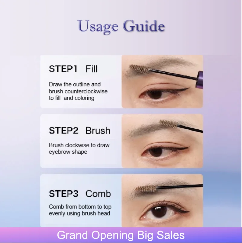 Uhue sobrancelha com escova à prova dwaterproof água natural de longa duração sobrancelhas caneta sobrancelha rímel creme maquiagem