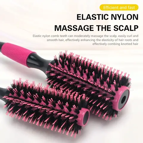 Barbershop Runda Rör Lockigt Hårrullar Hårkam för Barbersalong Hårborste Styling Hårborste Frisörkammar Skönhetsverktyg 10 best sales guld hårborste - №6