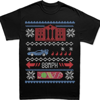 For Men Printed T-shirt Tops Time Travelling Merry Christmas Shirt Ugly Funny Casual Style Tee 88mph Back To Future Short-sleev